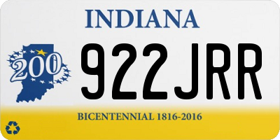 IN license plate 922JRR