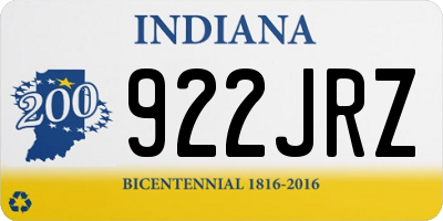 IN license plate 922JRZ