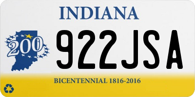 IN license plate 922JSA