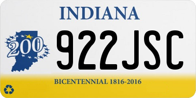 IN license plate 922JSC