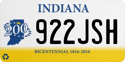 IN license plate 922JSH