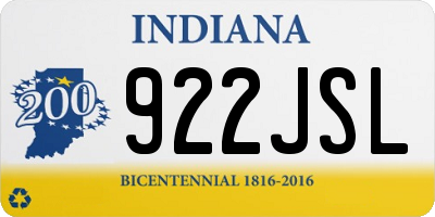 IN license plate 922JSL