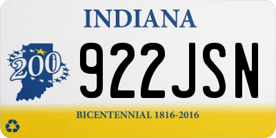 IN license plate 922JSN