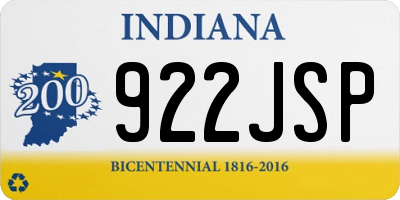 IN license plate 922JSP