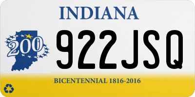 IN license plate 922JSQ
