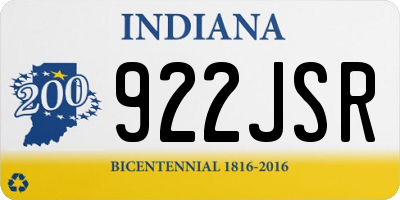 IN license plate 922JSR