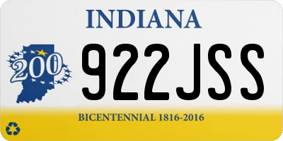IN license plate 922JSS
