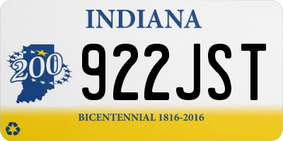 IN license plate 922JST