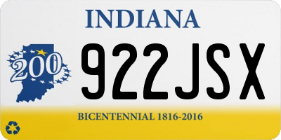 IN license plate 922JSX