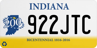 IN license plate 922JTC