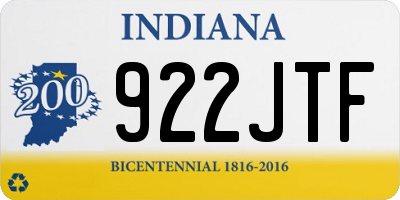 IN license plate 922JTF