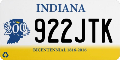IN license plate 922JTK