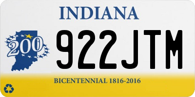 IN license plate 922JTM
