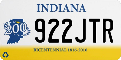 IN license plate 922JTR