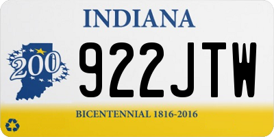 IN license plate 922JTW