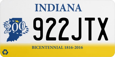 IN license plate 922JTX