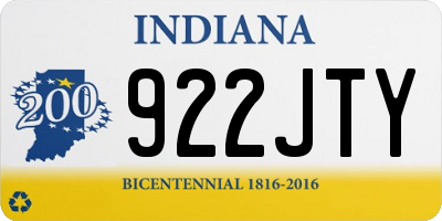 IN license plate 922JTY