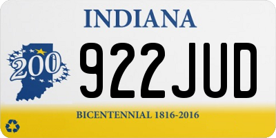 IN license plate 922JUD