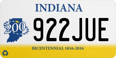 IN license plate 922JUE