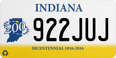 IN license plate 922JUJ
