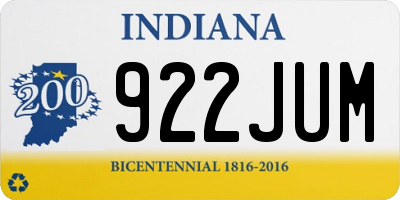 IN license plate 922JUM