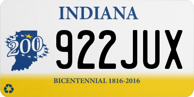 IN license plate 922JUX