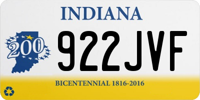 IN license plate 922JVF