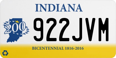 IN license plate 922JVM