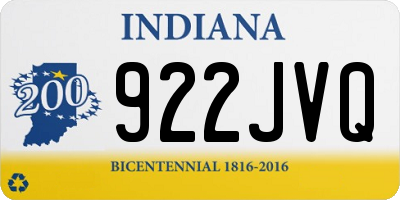 IN license plate 922JVQ