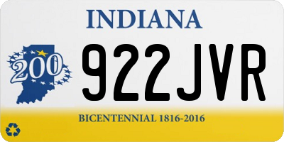 IN license plate 922JVR