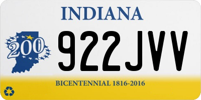 IN license plate 922JVV