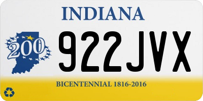 IN license plate 922JVX