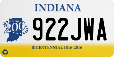 IN license plate 922JWA