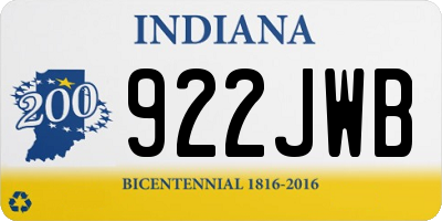 IN license plate 922JWB