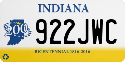IN license plate 922JWC