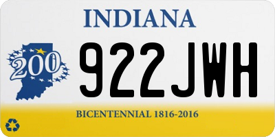 IN license plate 922JWH