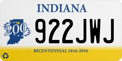 IN license plate 922JWJ