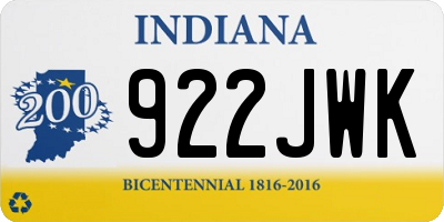 IN license plate 922JWK