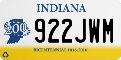 IN license plate 922JWM