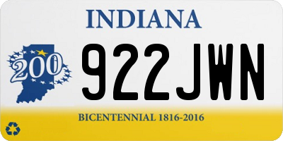 IN license plate 922JWN
