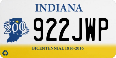 IN license plate 922JWP
