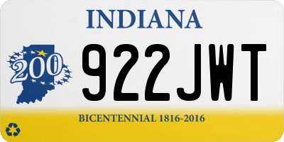 IN license plate 922JWT