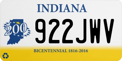 IN license plate 922JWV