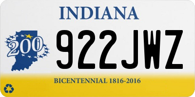 IN license plate 922JWZ
