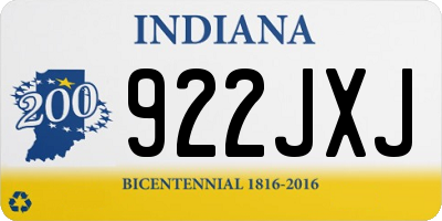IN license plate 922JXJ