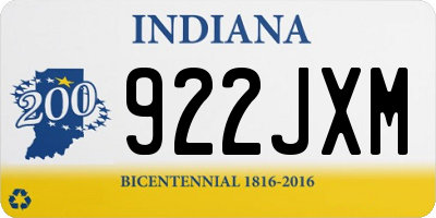 IN license plate 922JXM