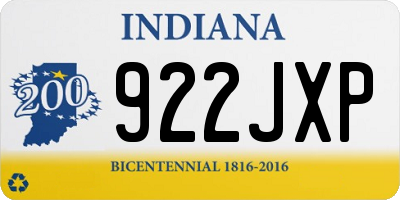 IN license plate 922JXP