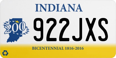 IN license plate 922JXS