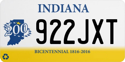 IN license plate 922JXT