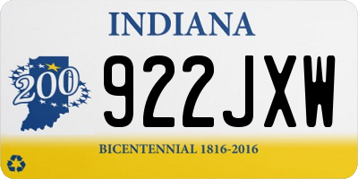 IN license plate 922JXW